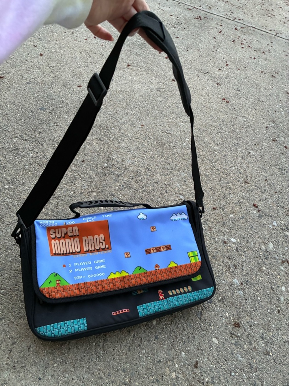 Nintendo Black and Blue Super Mario Messenger Bag carrying case